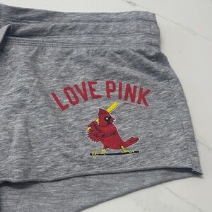 PINK Victoria's Secret Gray Shorts with Red Graphic
